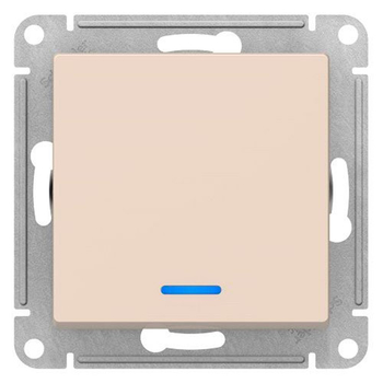 Выключатель SE AtlasDesign 1-клавишный с подсветкой, сх.1а, 10АХ, бежевый, механизм - Электрика, НВА - Выключатели и розетки - Выключатели - магазин электрооборудования amperomvolt.ru
